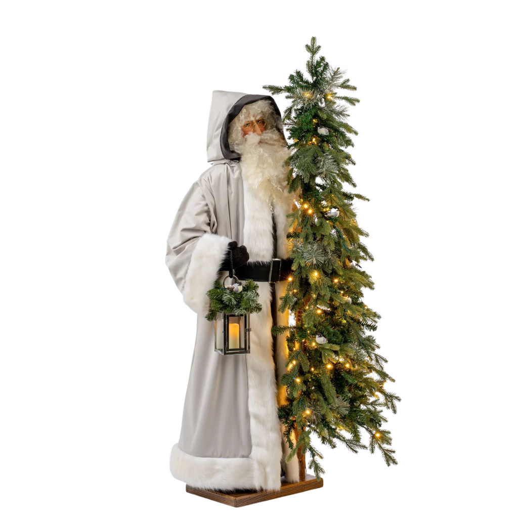 Nuthatch Holiday Life Size Decorative Santa With Tree - The Well Appointed House