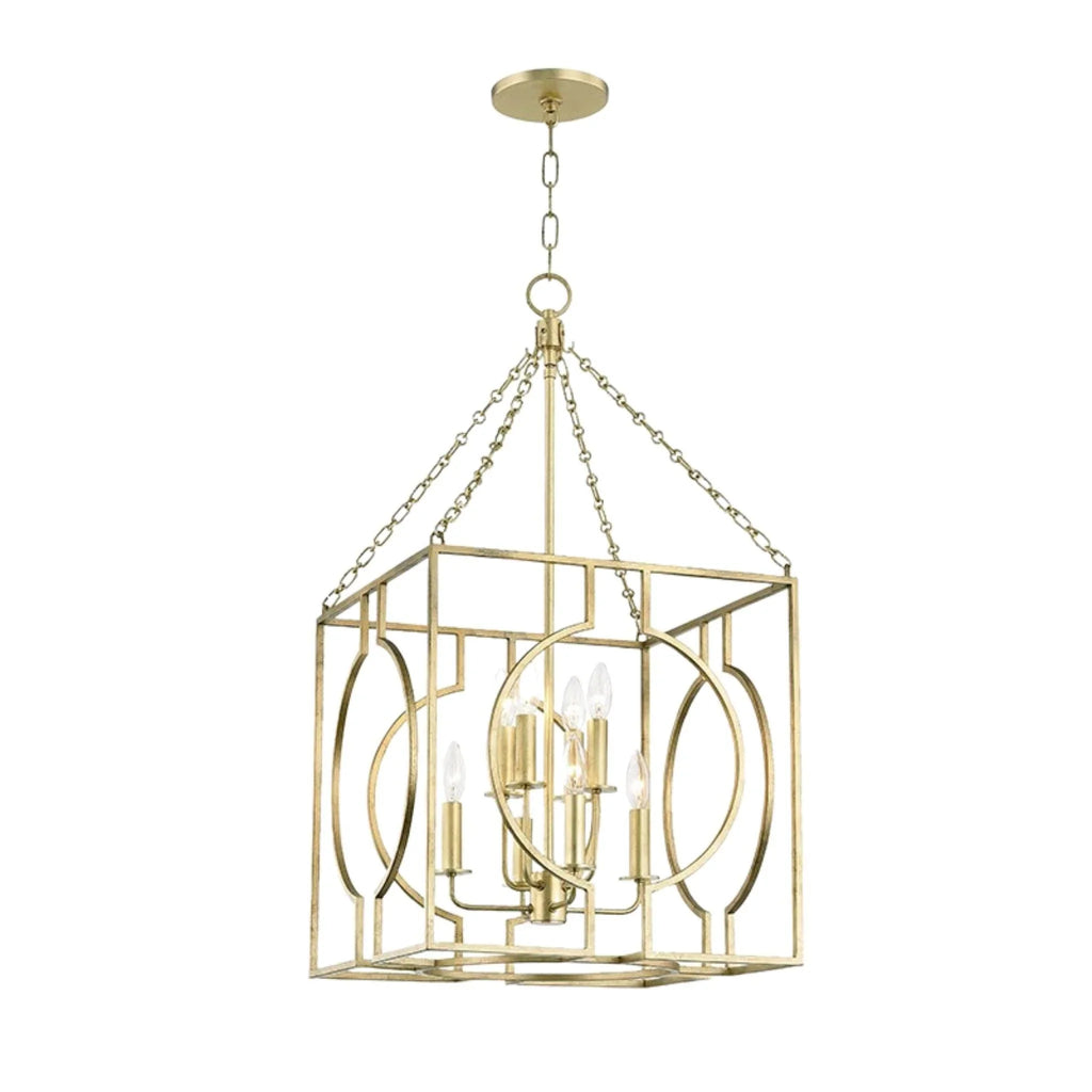 Octavio Geometric Hanging Ceiling Pendant with Circles Available in Gold Leaf, Nickel - Chandeliers & Pendants - The Well Appointed House