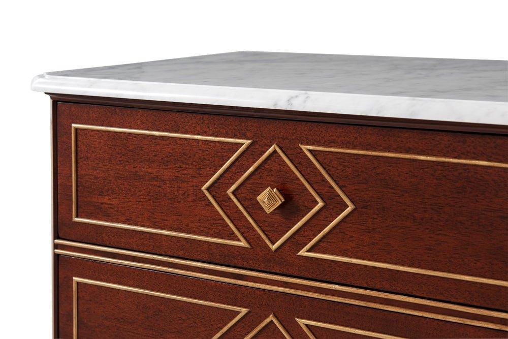 Olga Three Drawer Marble Topped Nightstand - Nightstands & Chests - The Well Appointed House