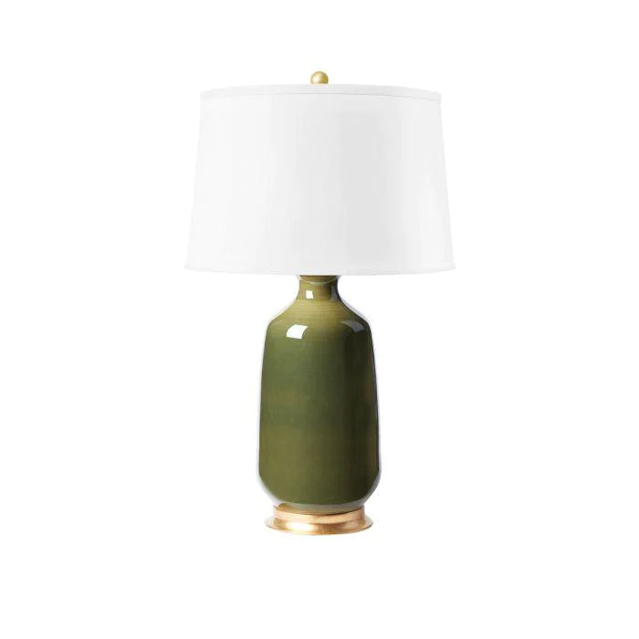 Olive Green Carolyn Glazed Porcelain Table Lamp Base - Table Lamps - The Well Appointed House
