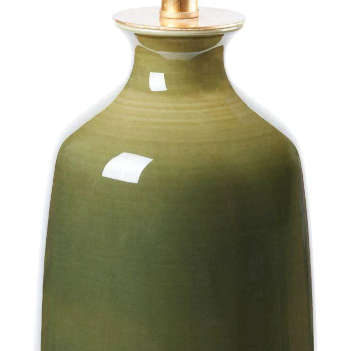 Olive Green Carolyn Glazed Porcelain Table Lamp Base - Table Lamps - The Well Appointed House