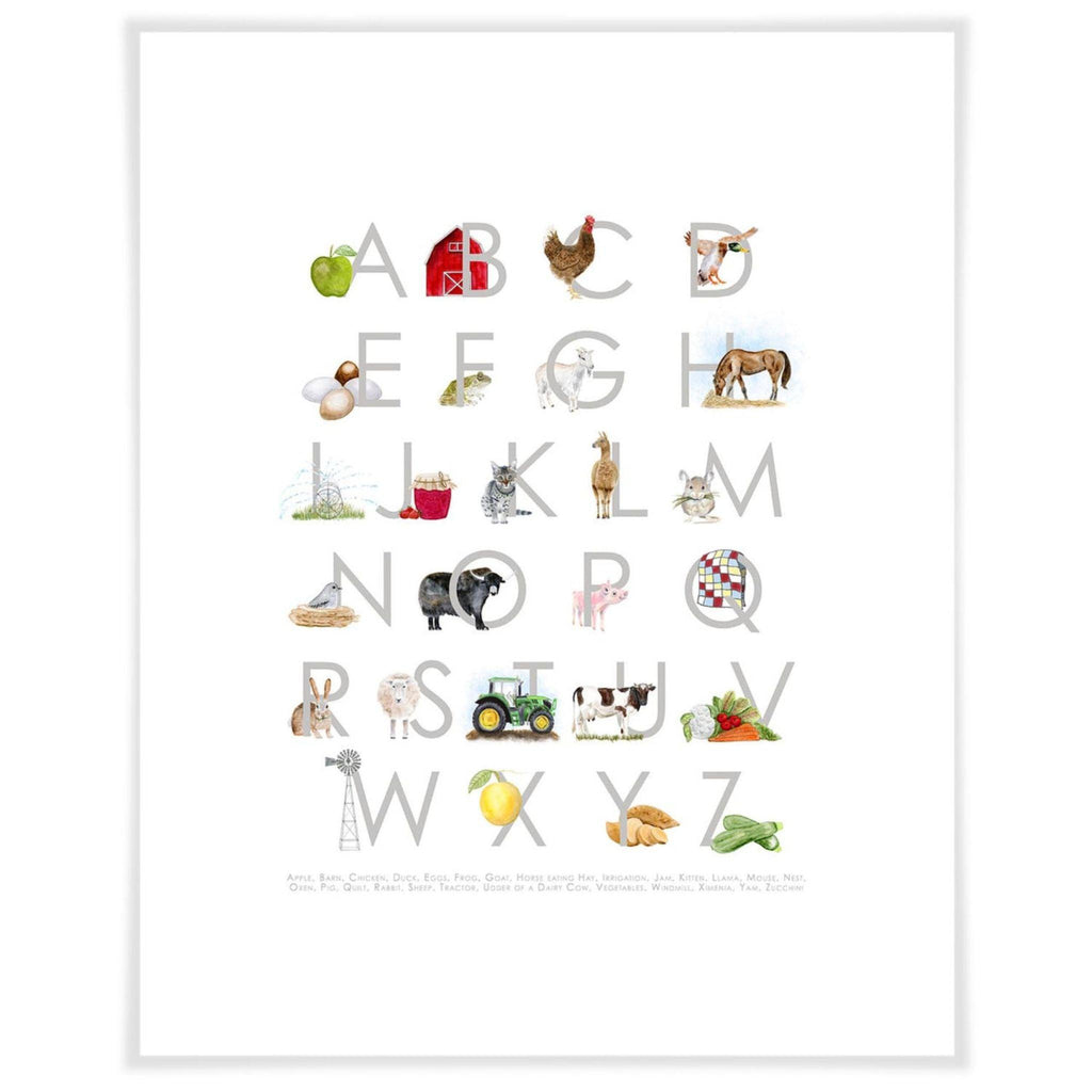 On the Farm ABC's Paper Art Print - Little Loves Art - The Well Appointed House