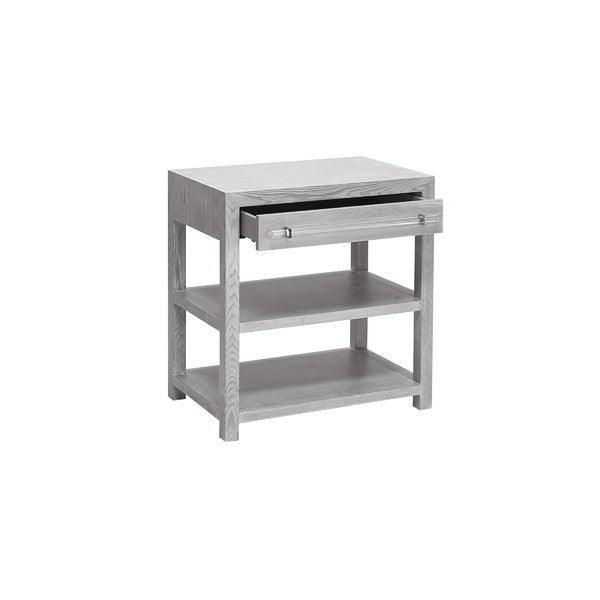 One Drawer Side Table in Grey Cerused Oak - Side & Accent Tables - The Well Appointed House