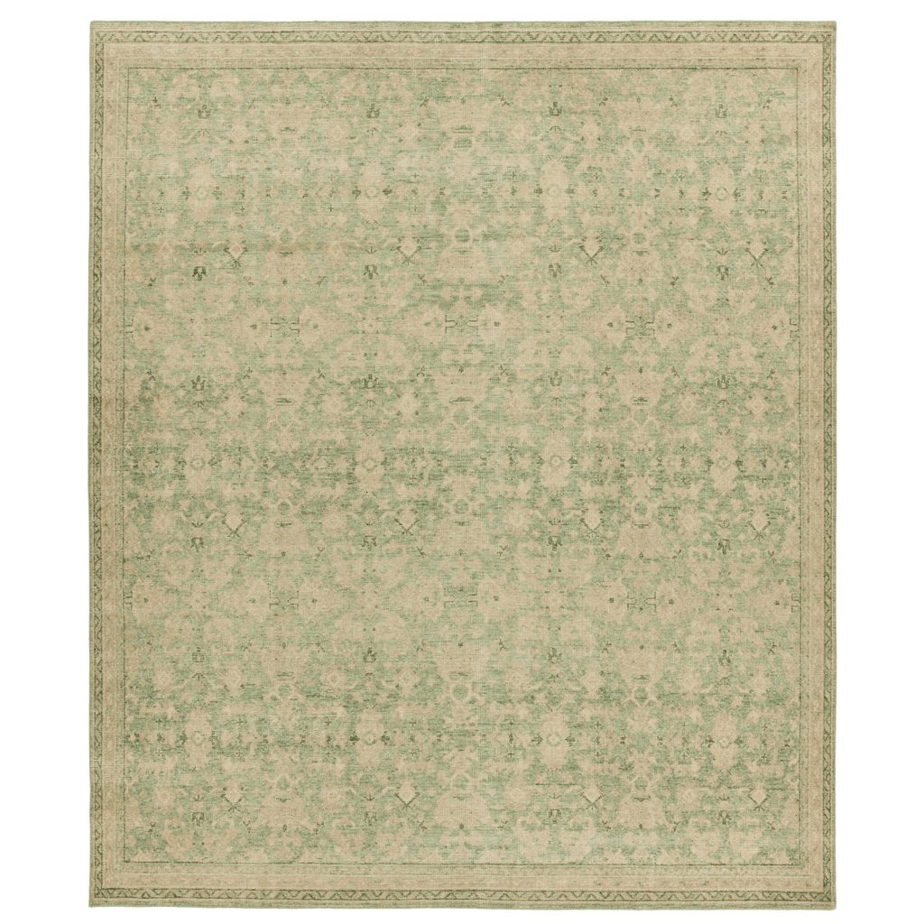 Onessa Green & Tan Hand Knotted Wool Area Rug - Available in a Variety of Sizes - Rugs - The Well Appointed House