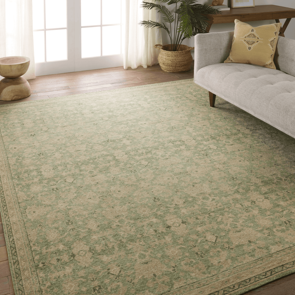 Onessa Green & Tan Hand Knotted Wool Area Rug - Available in a Variety of Sizes - Rugs - The Well Appointed House
