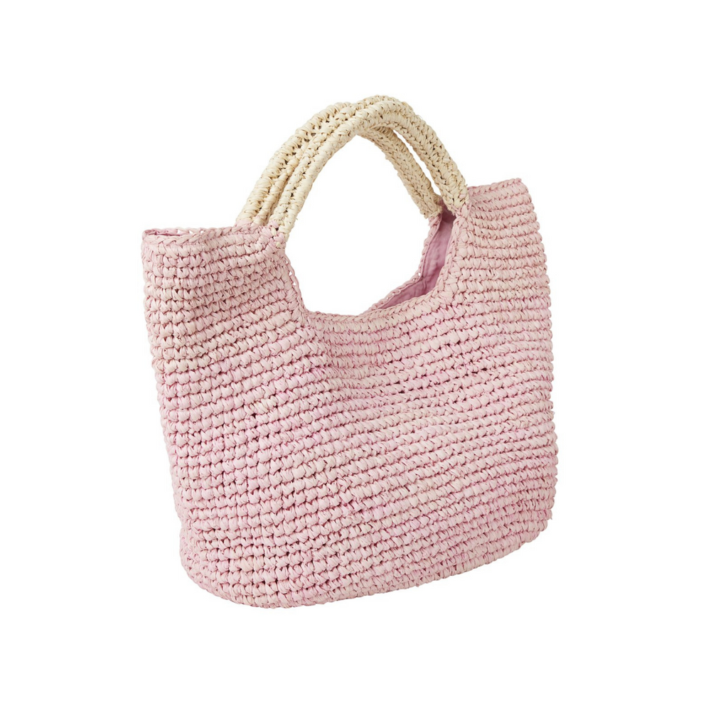 Pink Opal Raffia Handbag - The Well Appointed House