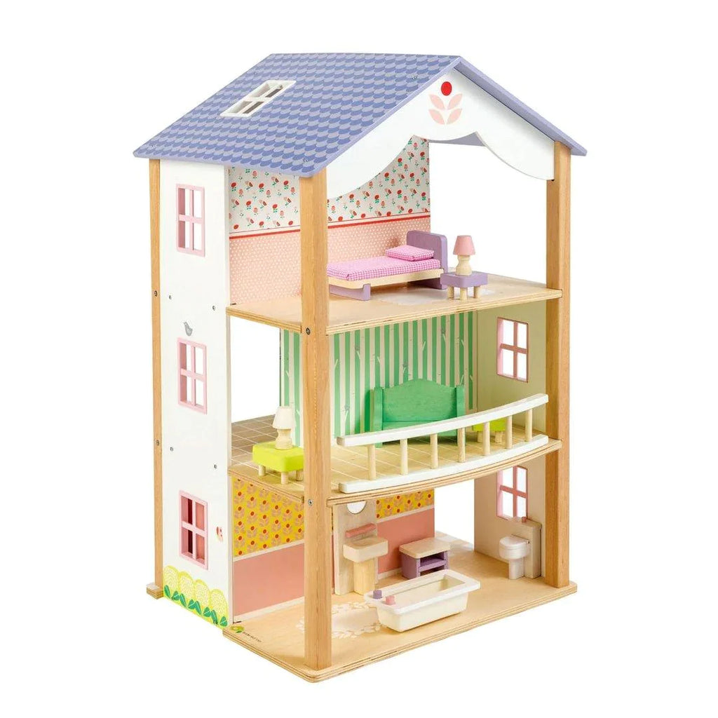 Open Concept Bluebird Villa Wooden Dollhouse - Little Loves Dollhouses - The Well Appointed House