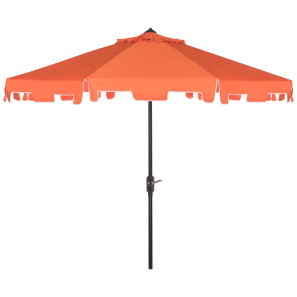 Orange and White 9 Foot Market Crank Outdoor Patio Umbrella - Outdoor Umbrellas - The Well Appointed House
