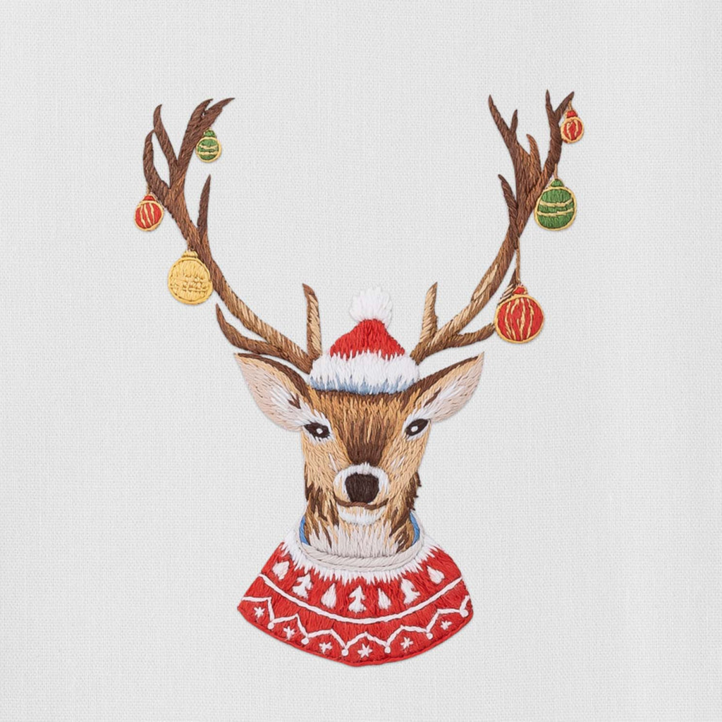 Set of 4 Ornament Antlers Cocktail Napkins - The Well Appointed House