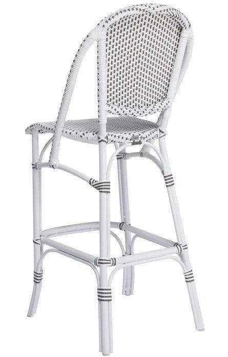 Outdoor Aluminum Framed Woven Bistro Style Bar Stool - Outdoor Bar & Counter Stools - The Well Appointed House