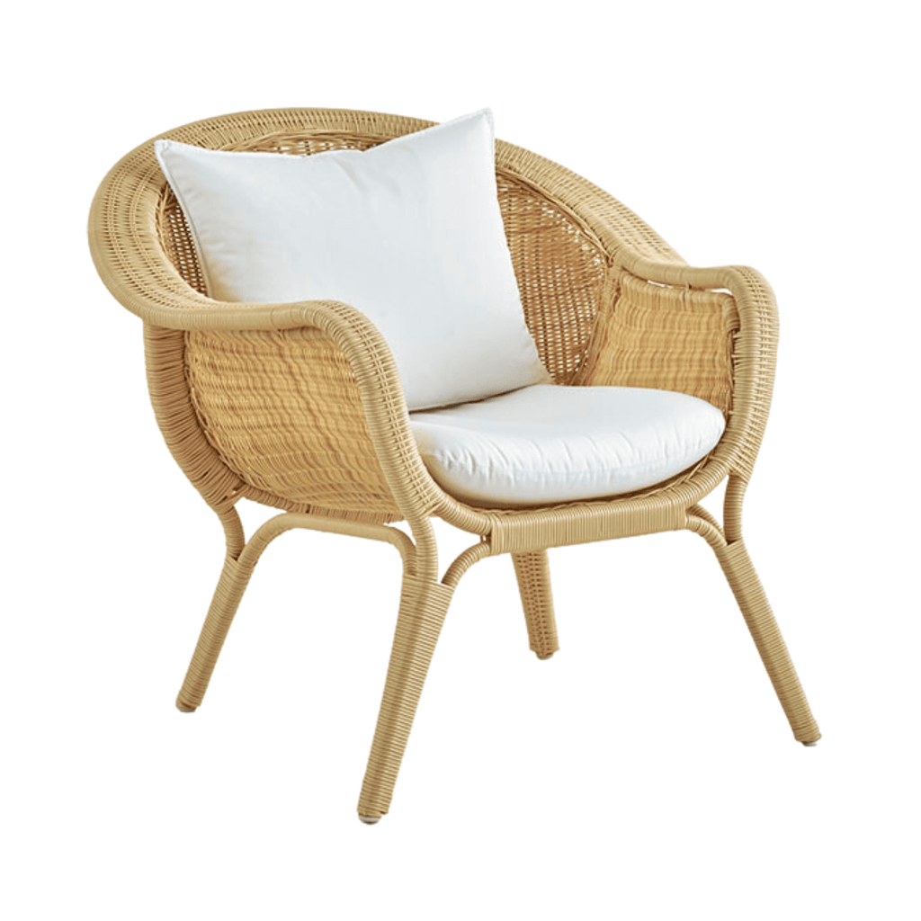 Outdoor AluRattan™ Bucket Style Arm Chair With Optional Cushion - Outdoor Chairs & Chaises - The Well Appointed House