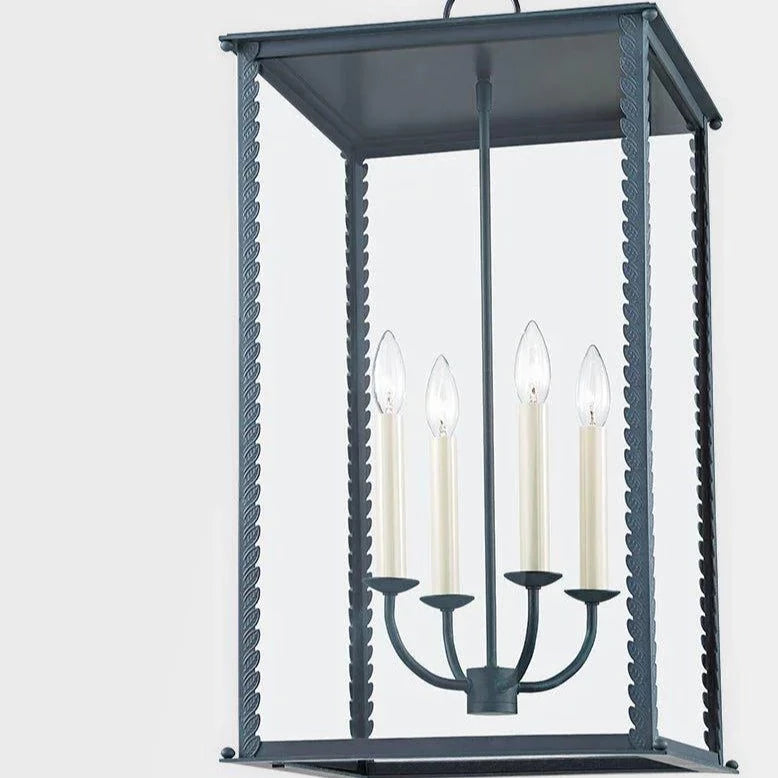 Outdoor Zuma Large Four Lamp Pendant Light in Black French Iron Finish - Outdoor Lighting - The Well Appointed House