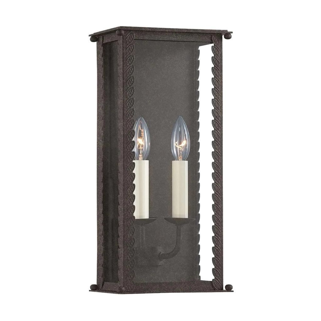 Outdoor Zuma Two Lamp Wall Sconce in French Iron Finish - Outdoor Lighting - The Well Appointed House