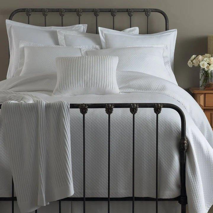 Oxford Matelassé Coverlet in White - Blankets & Quilts - The Well Appointed House