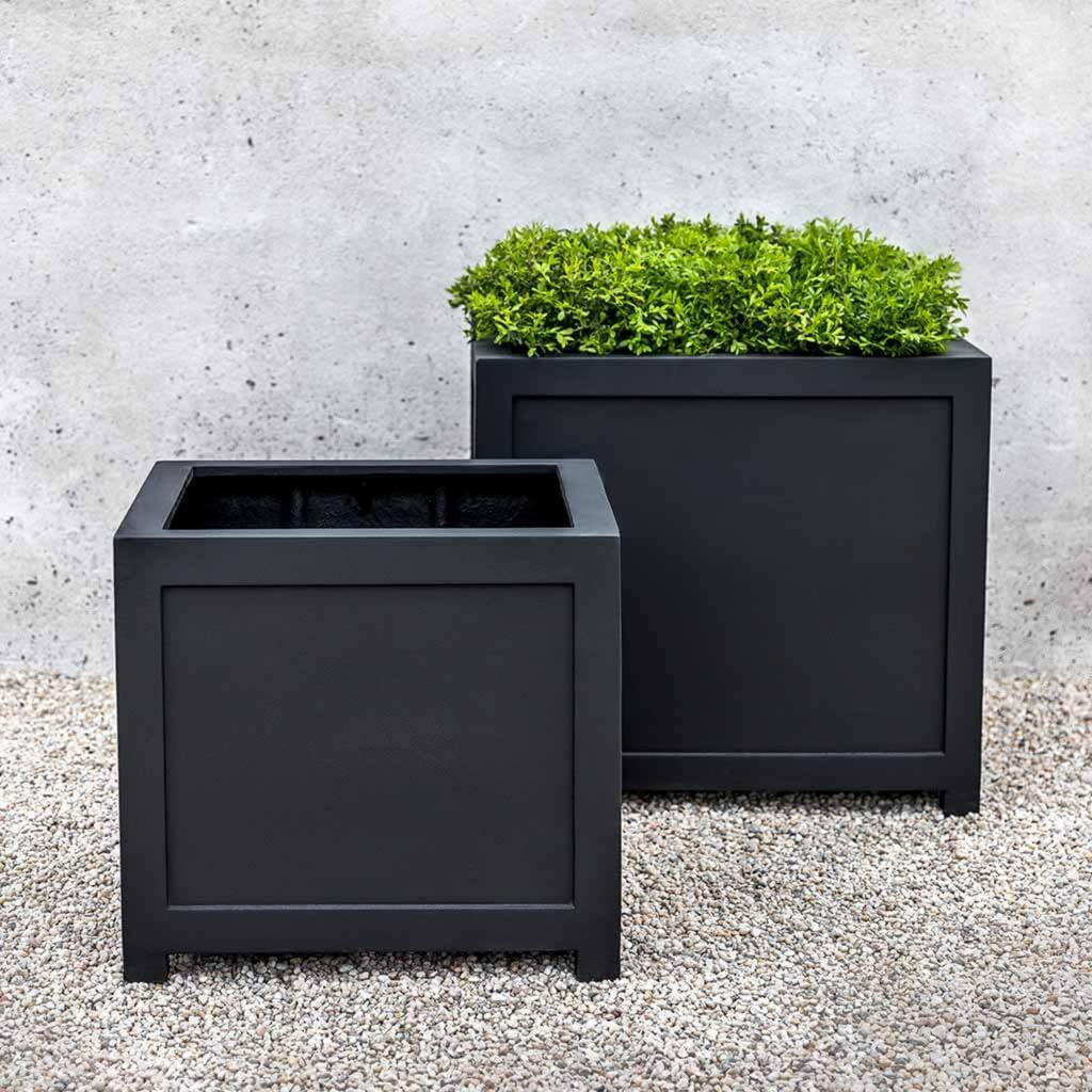 house plants oxford Campania International Oxford Square Planter Onyx Black Lite / Large