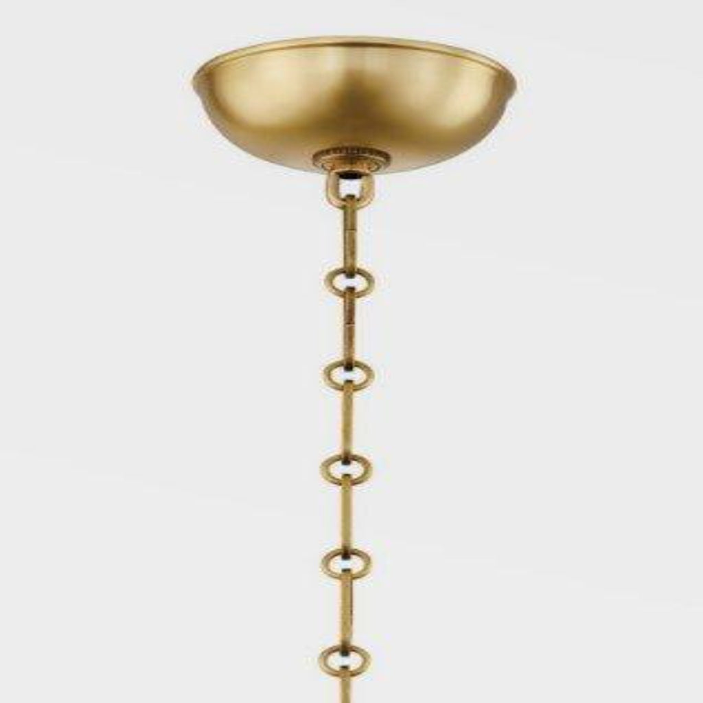 Painted No. 3 Off White and Brass Pendant Light - Available in Two Sizes - Chandeliers & Pendants - The Well Appointed House