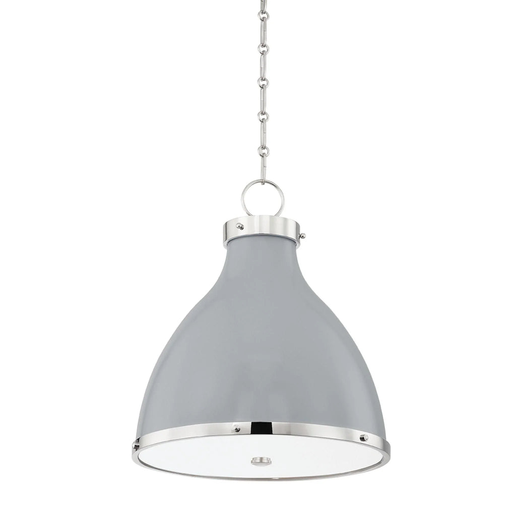 Painted Parma Gray & Polished Nickel Pendant Light - Chandeliers & Pendants - The Well Appointed House