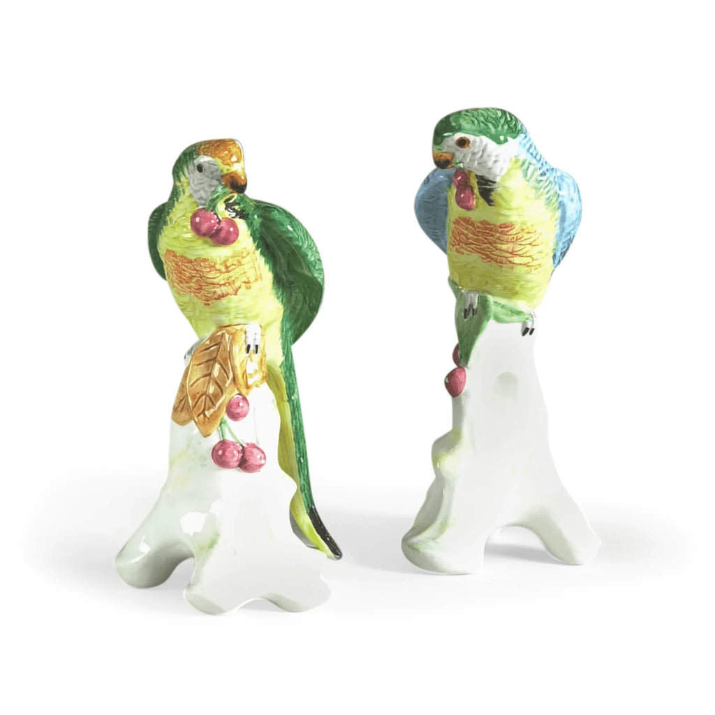 Pair of Ceramic Parrots With Cherries - Decorative Objects - The Well Appointed House
