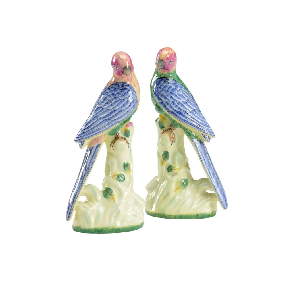 Pair of Decorative Porcelain Parakeets - Decorative Objects - The Well Appointed House