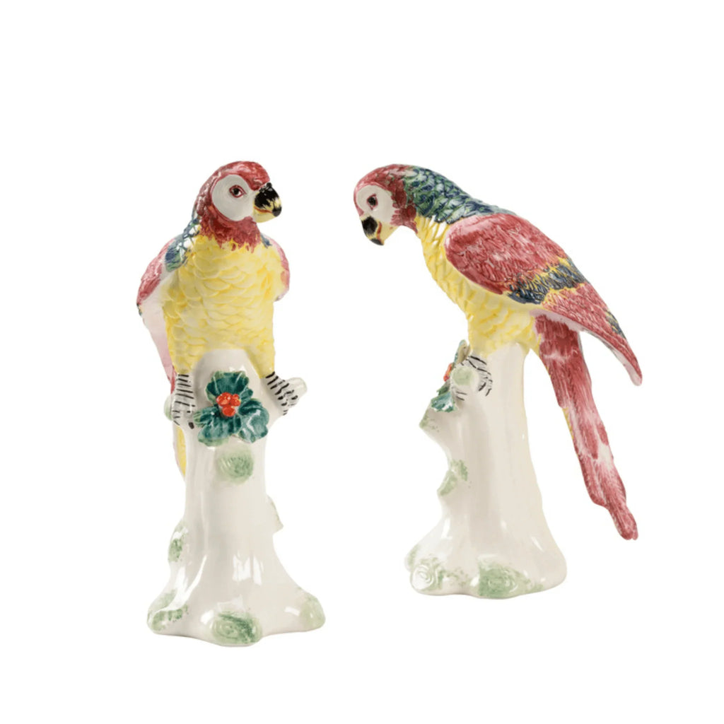 Pair of Small Ceramic Amazon Parrots - Decorative Objects - The Well Appointed House