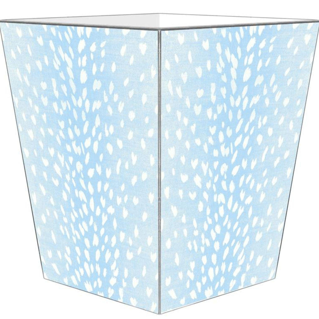 Pale Blue Antelope Wastepaper Basket and Optional Tissue Box Cover - Wastebasket - The Well Appointed House
