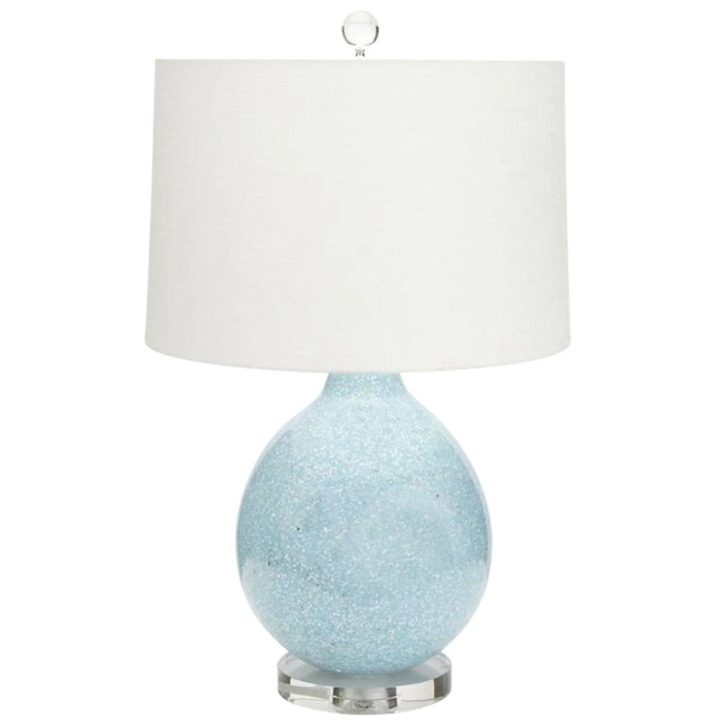 Pale Blue Egg Shaped Table Lamp with Shade - Table Lamps - The Well Appointed House