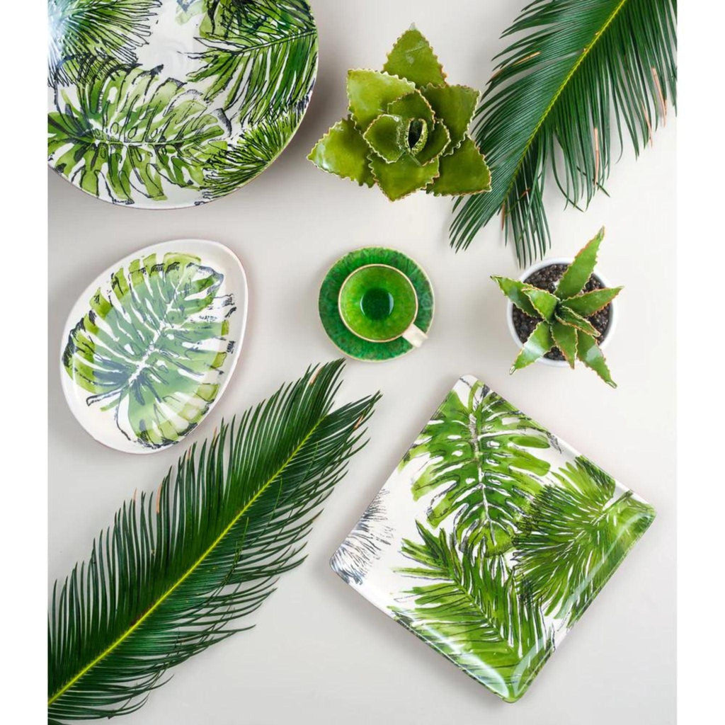 Palm Leaf Patterned Serving Bowl - Dinnerware - The Well Appointed House