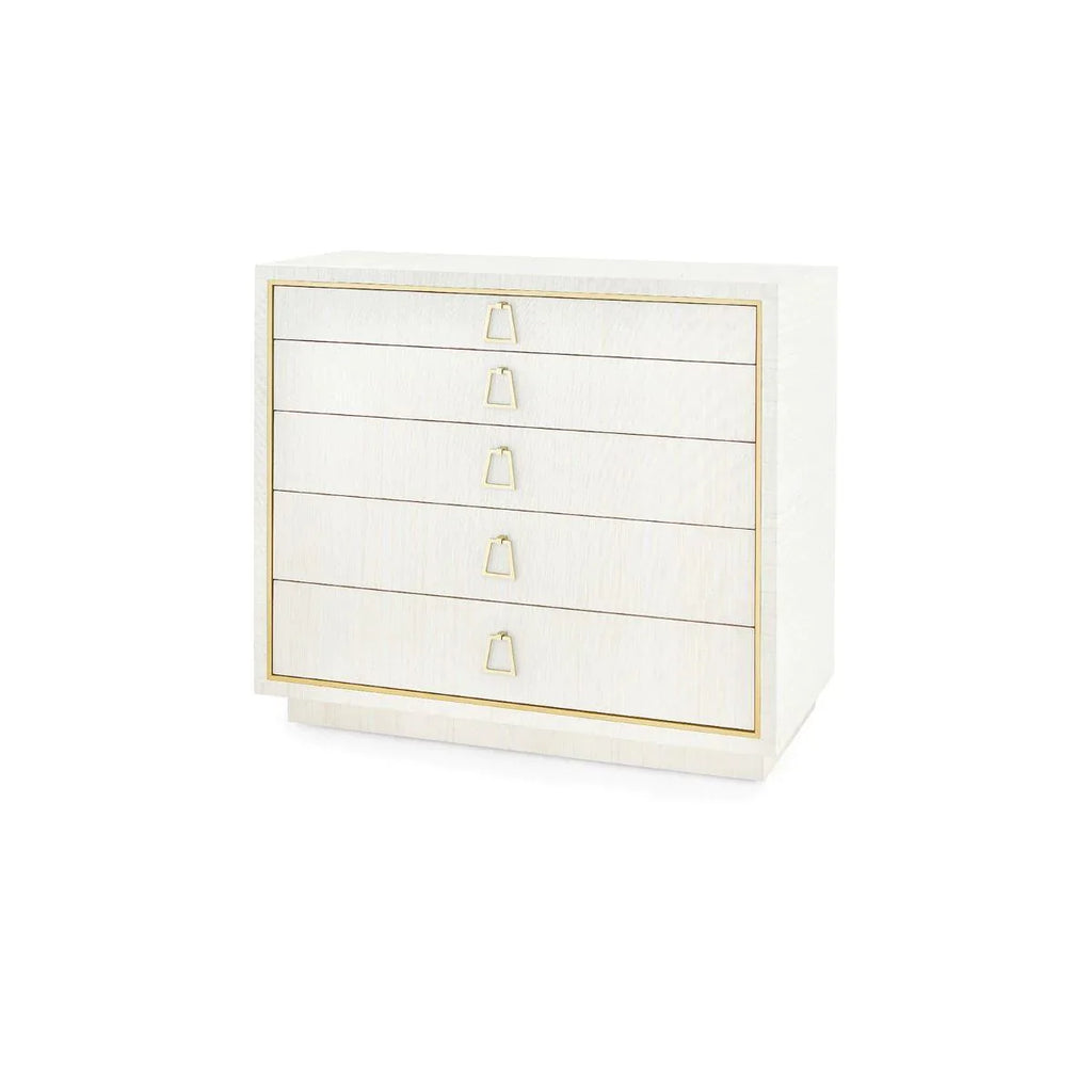 Parker Light Natural Shimmer Large Five Drawer Chest - Dressers & Armoires - The Well Appointed House
