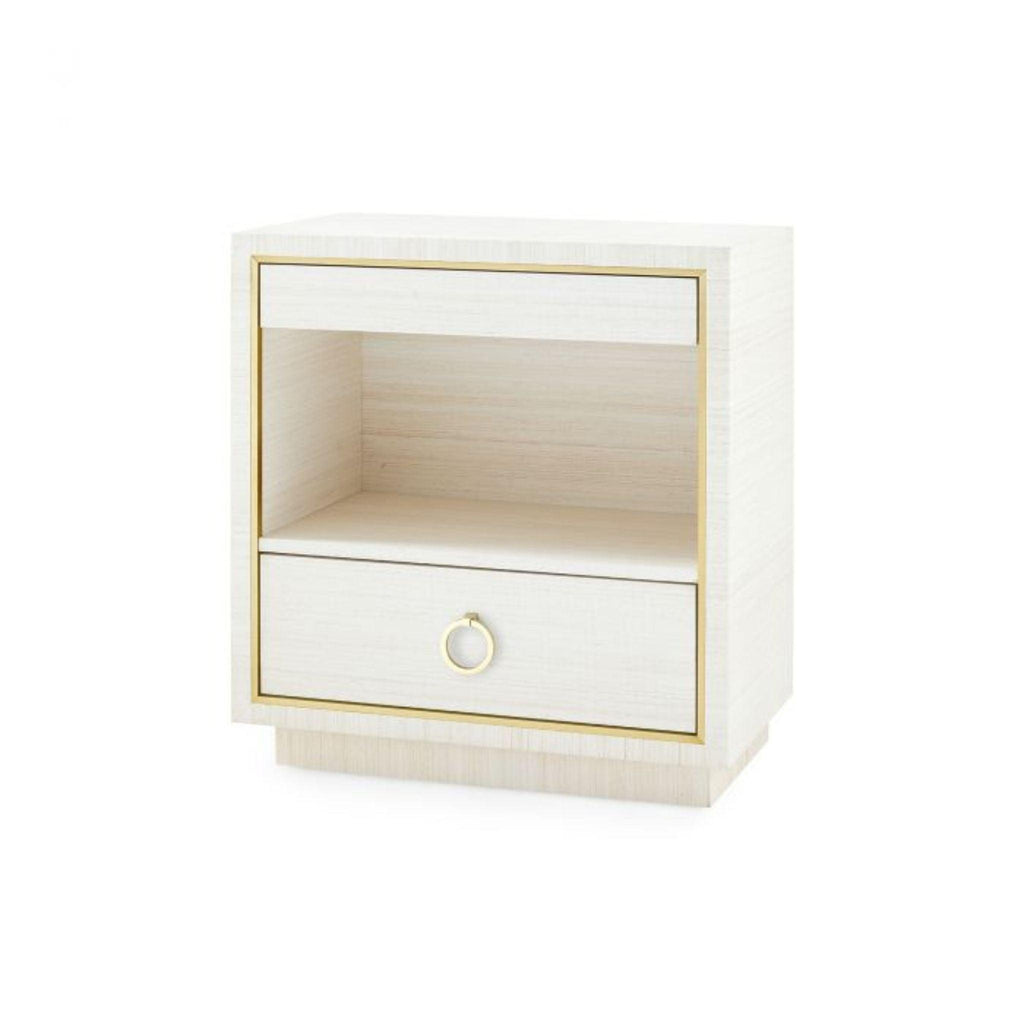 Parker Light Natural Shimmer Two Drawer Side Table - Side & Accent Tables - The Well Appointed House