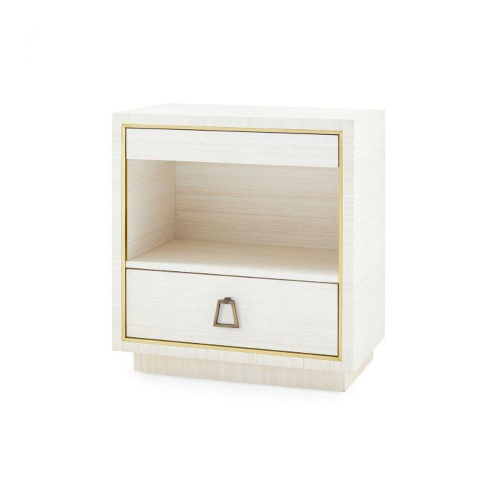 Parker Light Natural Shimmer Two Drawer Side Table - Side & Accent Tables - The Well Appointed House