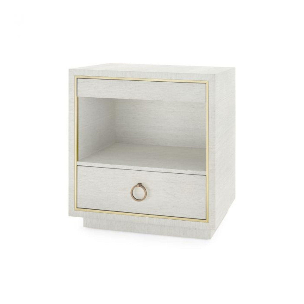 Parker Silver Shimmer Two Drawer Side Table - Side & Accent Tables - The Well Appointed House