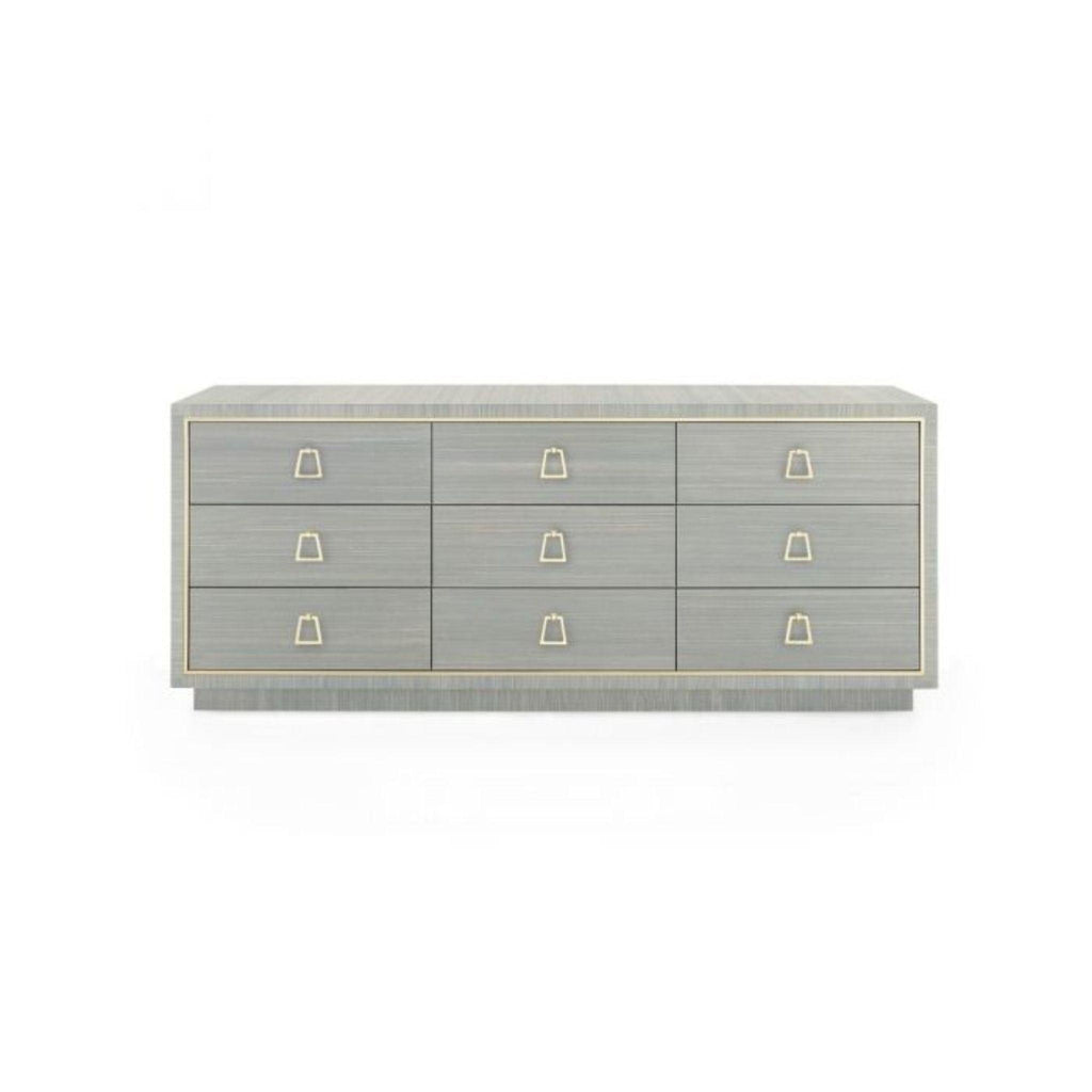 Parker Slate Blue Shimmer Extra Large Nine Drawer Chest - Dressers & Armoires - The Well Appointed House