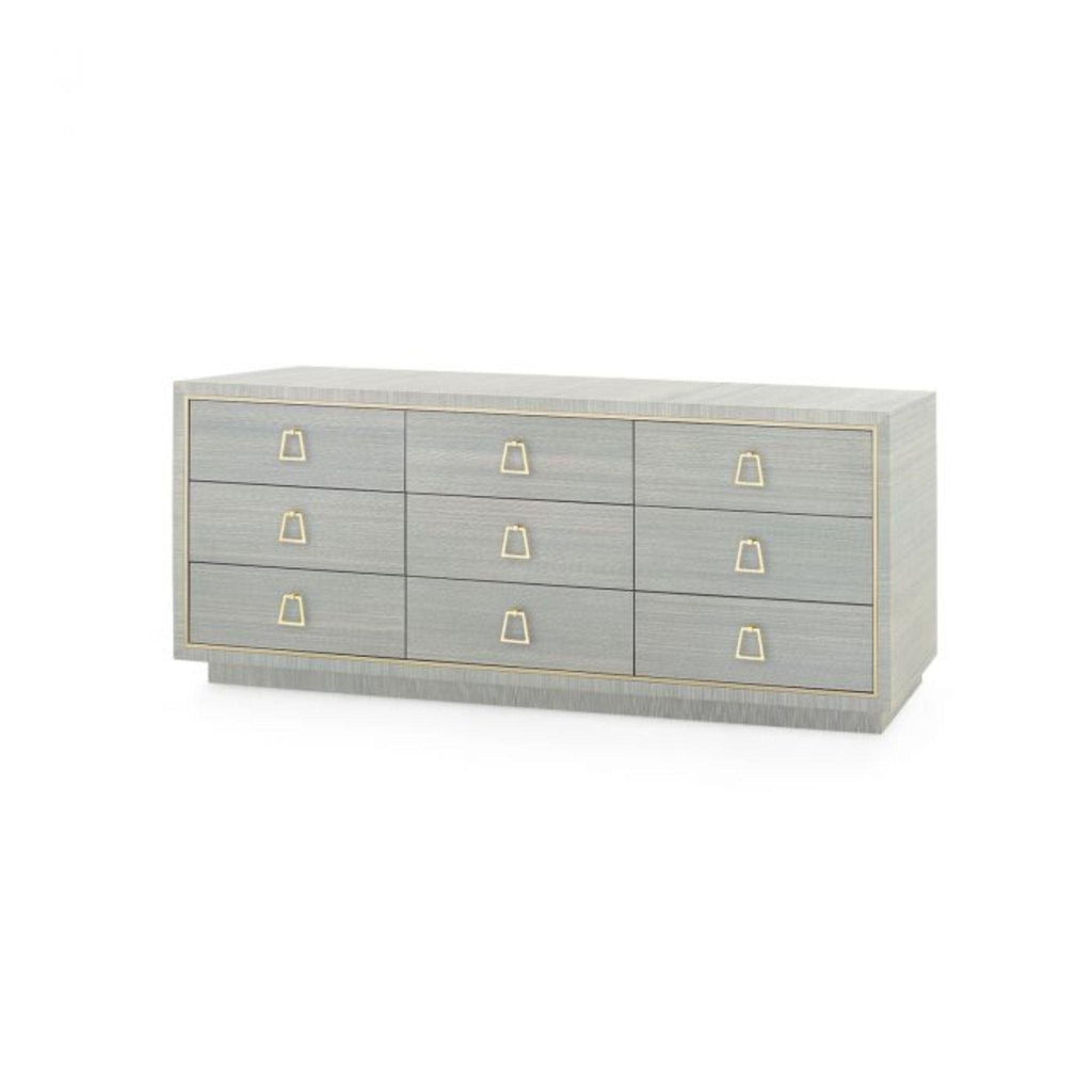 Parker Slate Blue Shimmer Extra Large Nine Drawer Chest - Dressers & Armoires - The Well Appointed House