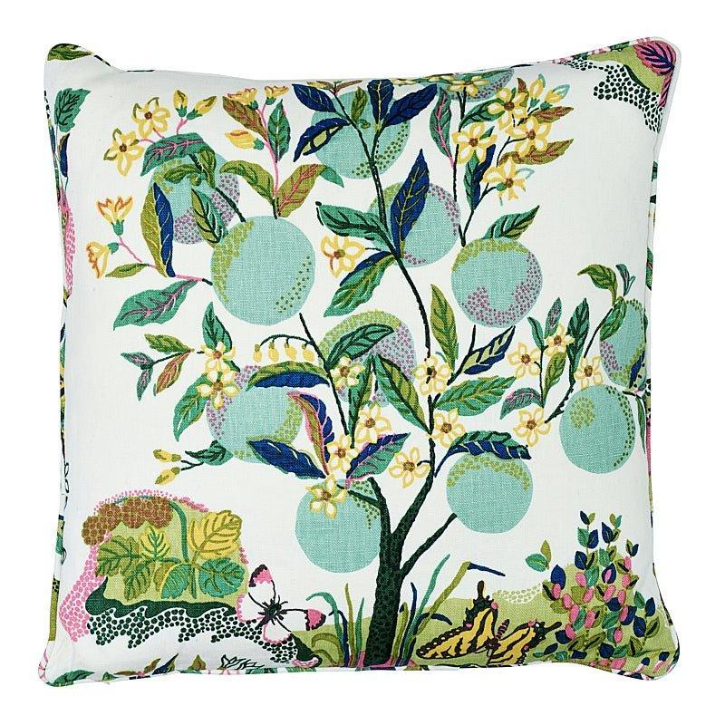 Pastel Lime Citrus Garden Print 22" Throw Pillow - Pillows - The Well Appointed House