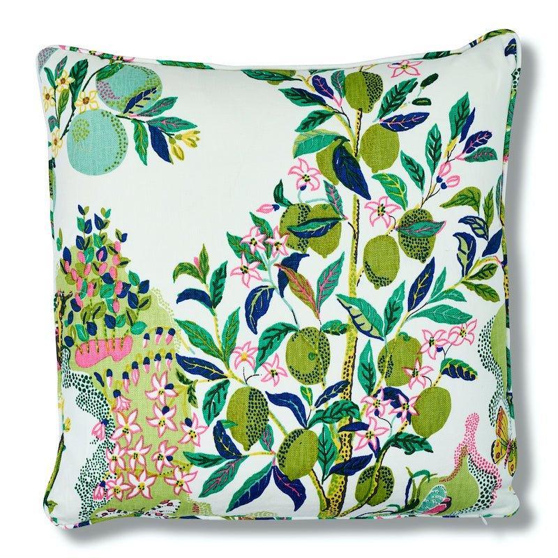 Pastel Lime Citrus Garden Print 22" Throw Pillow - Pillows - The Well Appointed House