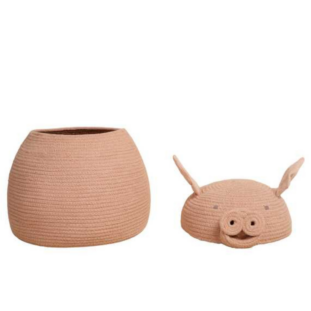 Peggy The Pig Decorative Basket For Kids - Te Well Appointed House 