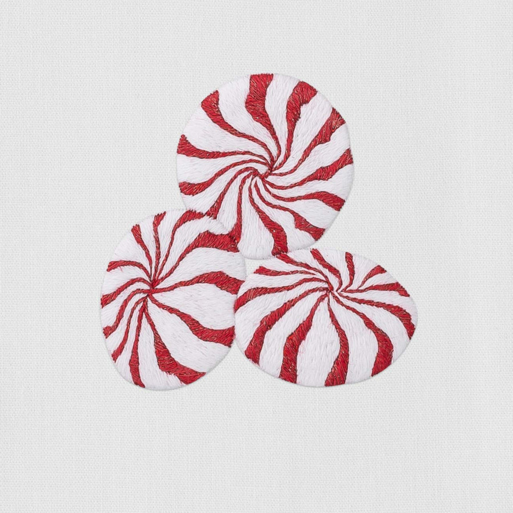 Set of 4 Peppermint Candy Christmas Hand Towels - The Well Appointed House