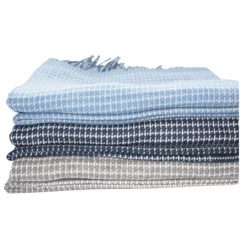 Periwinkle Cashmere & Merino Wool Throw Blanket - Throw Blankets - The Well Appointed House