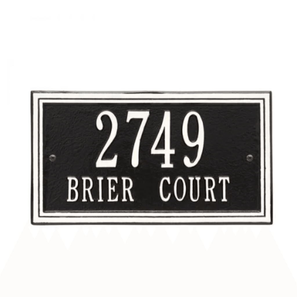 Personalized Classic Two Line Rectangular Address Wall Plaque – Available in Multiple Finishes - Address Signs & Mailboxes - The Well Appointed House