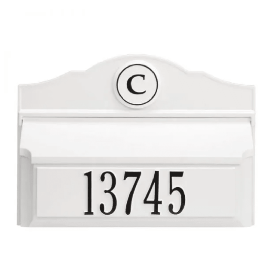 Personalized Colonial Wall Mailbox With Monogram & Address – Available in Multiple Finishes - Address Signs & Mailboxes - The Well Appointed House