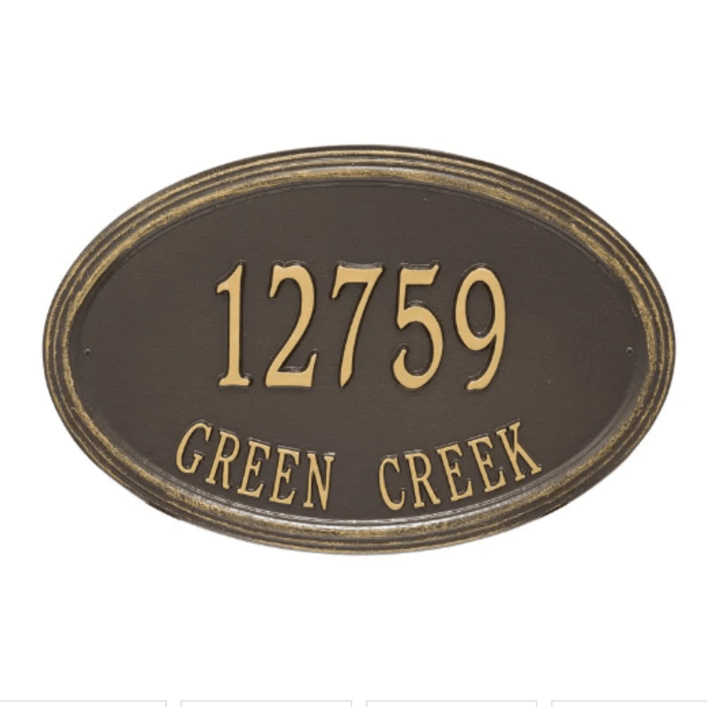 Personalized Concord Estate Oval Address Wall Plaque – Available in Multiple Finishes - Address Signs & Mailboxes - The Well Appointed House