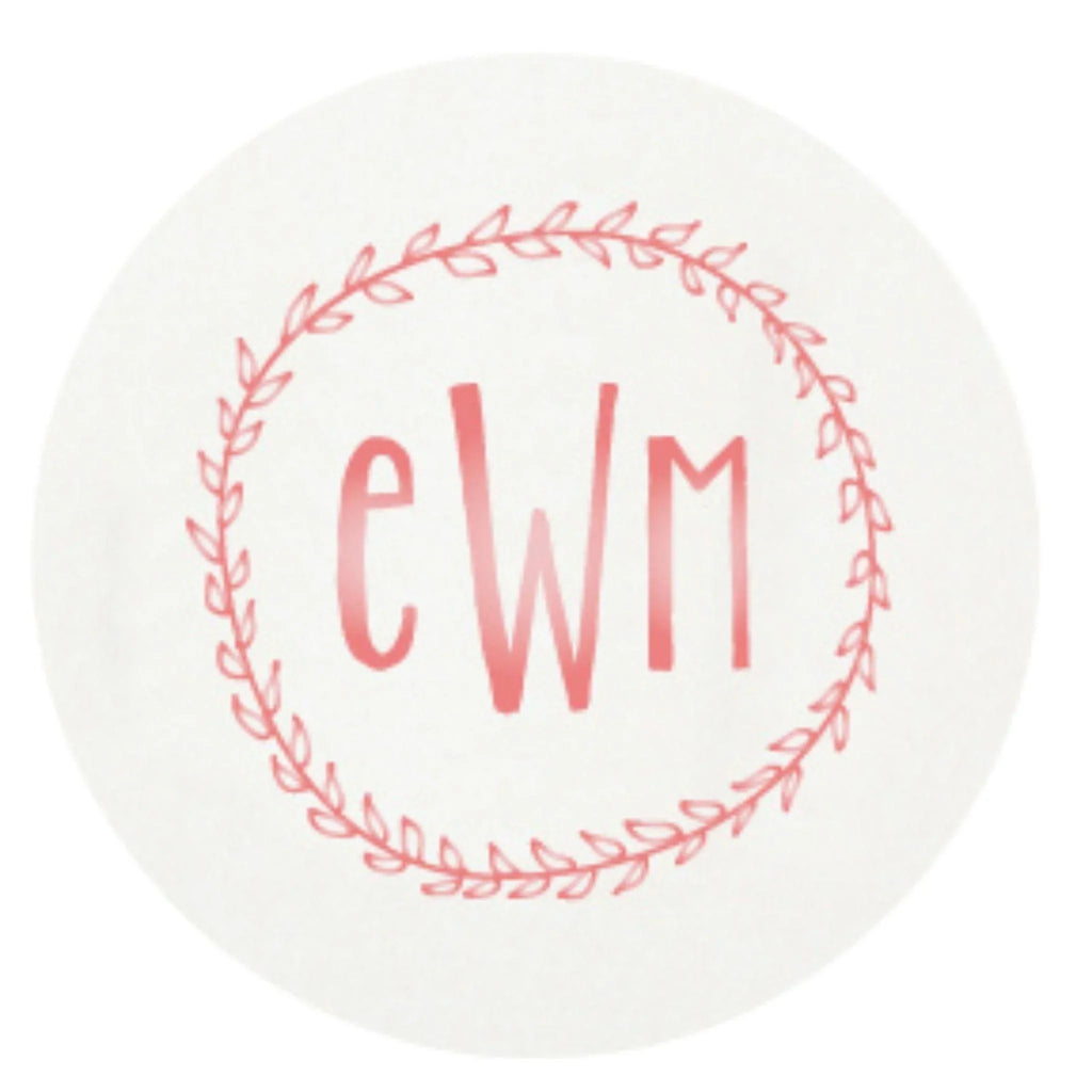 Personalized Letterpressed Coasters with Laurel Design - Bar Tools & Accessories - The Well Appointed House