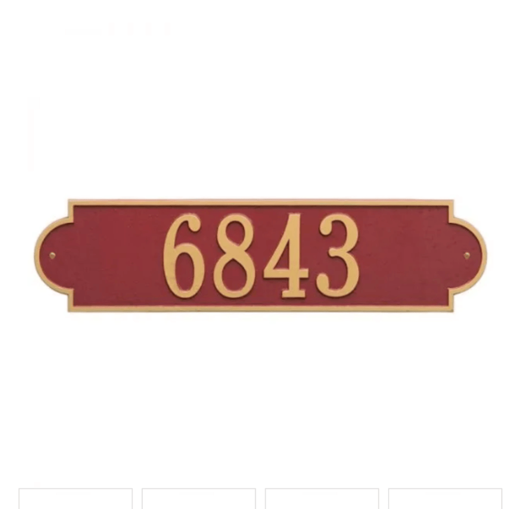 Personalized One Line Richmond Address Wall Plaque – Available in Multiple Finishes - Address Signs & Mailboxes - The Well Appointed House