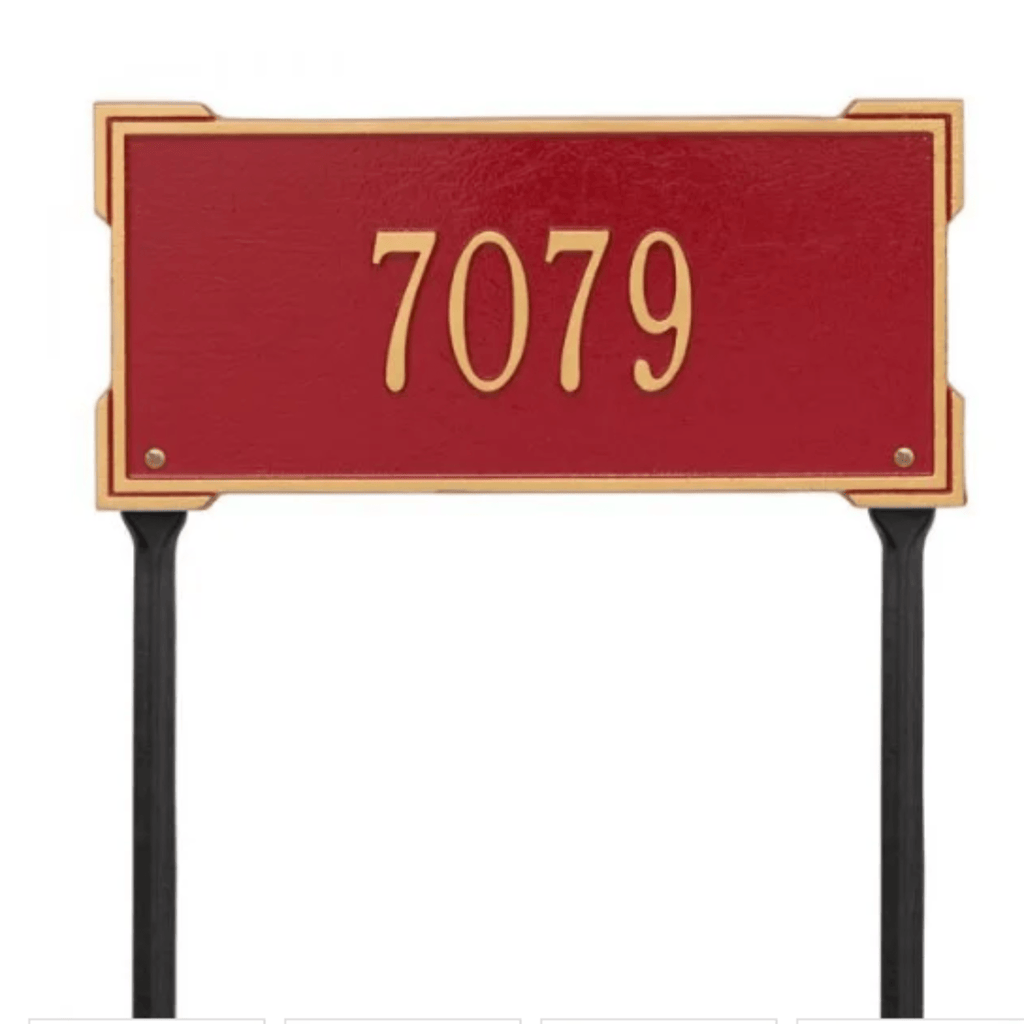 Personalized One Line Richmond Standard Address Lawn Plaque – Available in Multiple Finishes - Address Signs & Mailboxes - The Well Appointed House