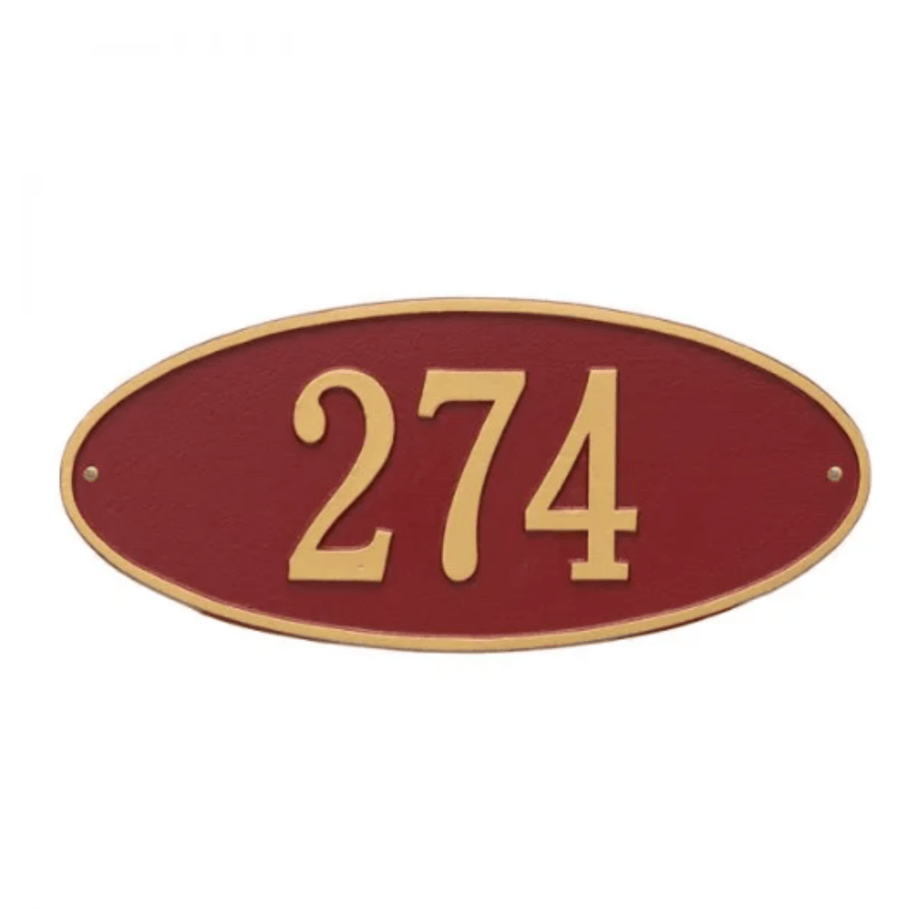 Personalized Oval Wall Mounted Address Plaque – Available in Multiple Finishes - Address Signs & Mailboxes - The Well Appointed House