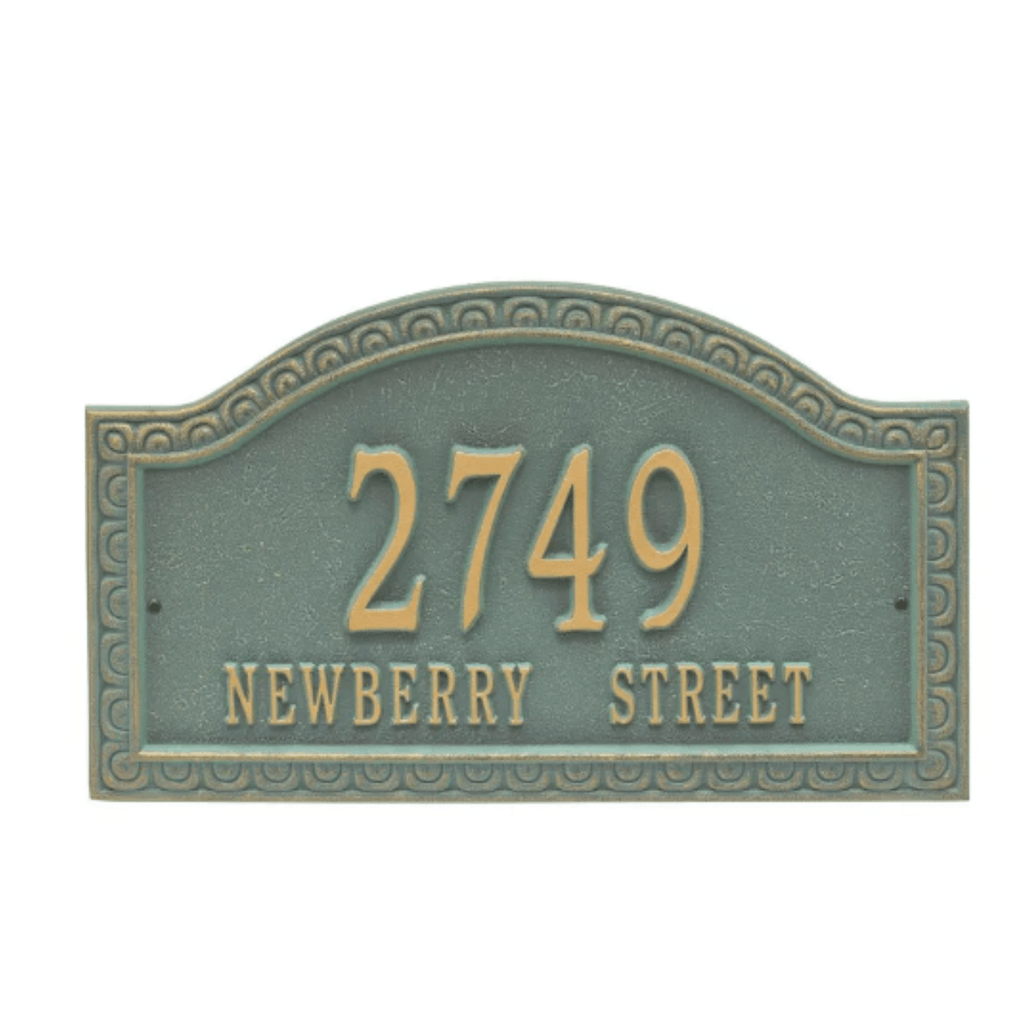 Personalized Two Line Penhurst Grande Address Wall Plaque – Available in Multiple Finishes - Address Signs & Mailboxes - The Well Appointed House