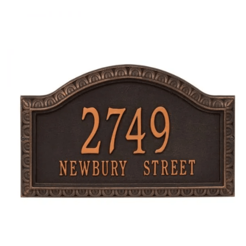 Personalized Two Line Penhurst Grande Address Wall Plaque – Available in Multiple Finishes - Address Signs & Mailboxes - The Well Appointed House