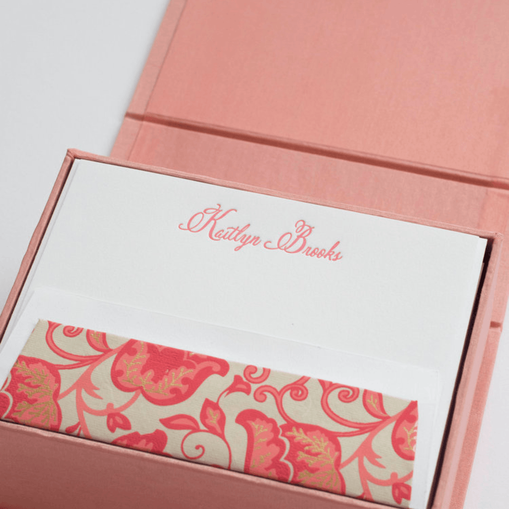 Petite Blush Silk Personalized Stationery Box - P24 - Stationery - The Well Appointed House