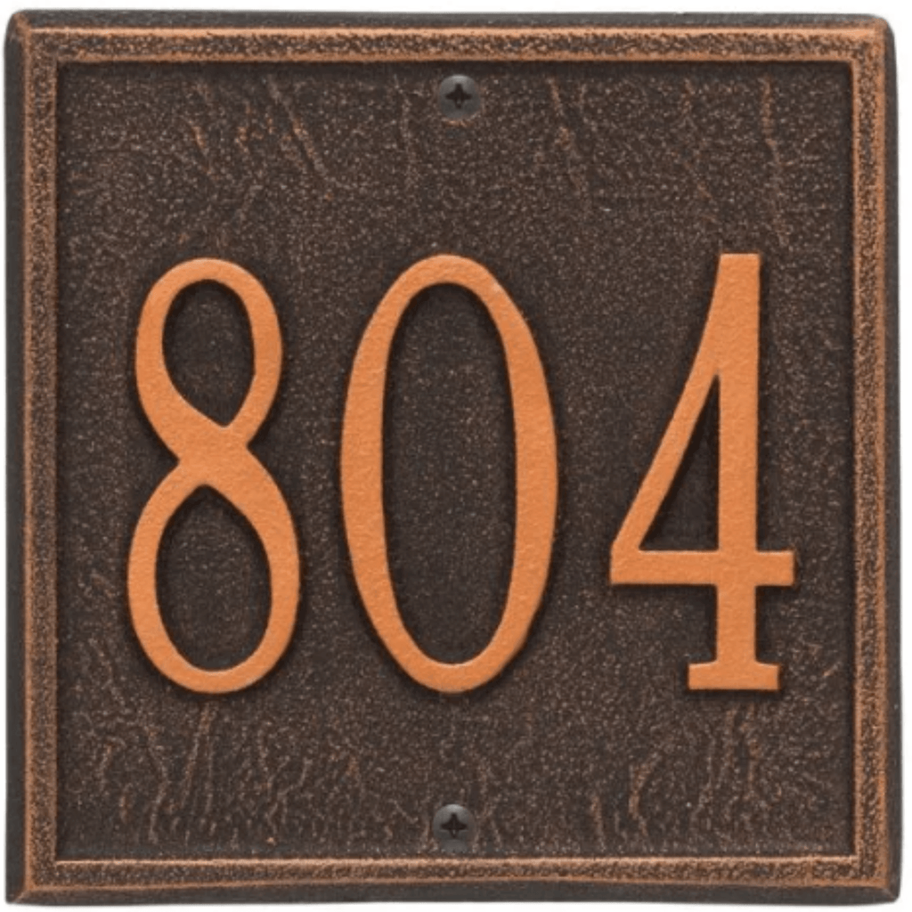 Petite Personalized Square Address Wall Plaque– Available in Multiple Finishes - Address Signs & Mailboxes - The Well Appointed House