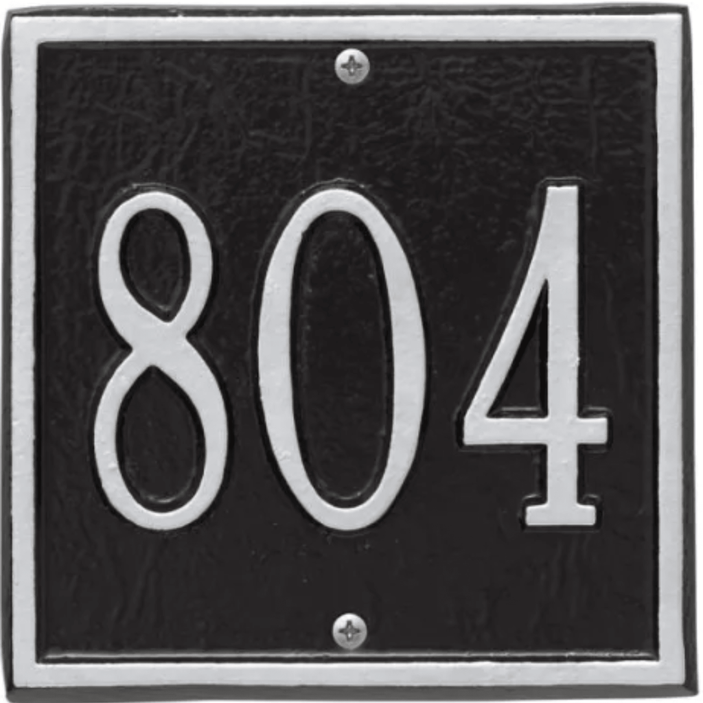 Petite Personalized Square Address Wall Plaque– Available in Multiple Finishes - Address Signs & Mailboxes - The Well Appointed House